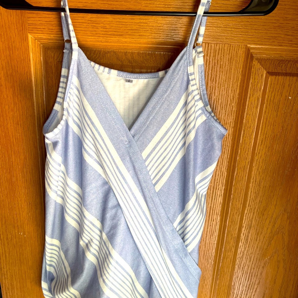 Blue and white striped tank. Size small.